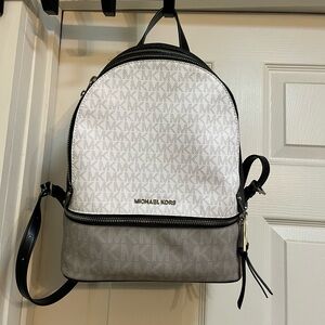 Limited Run* Michael Kors White and Gray Backpack - Medium